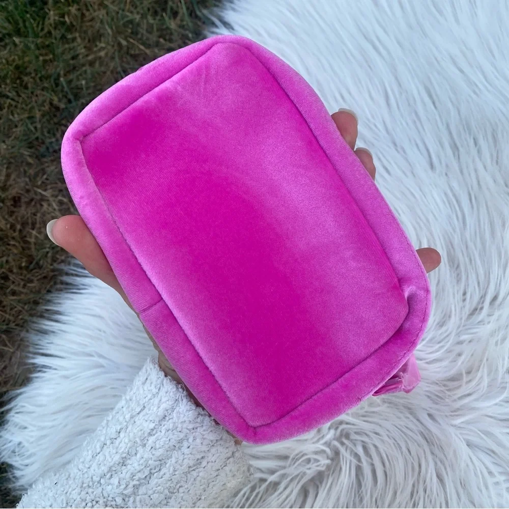 Valentino Beauty Pink Velvet Mini Small Pouch Makeup Bag New